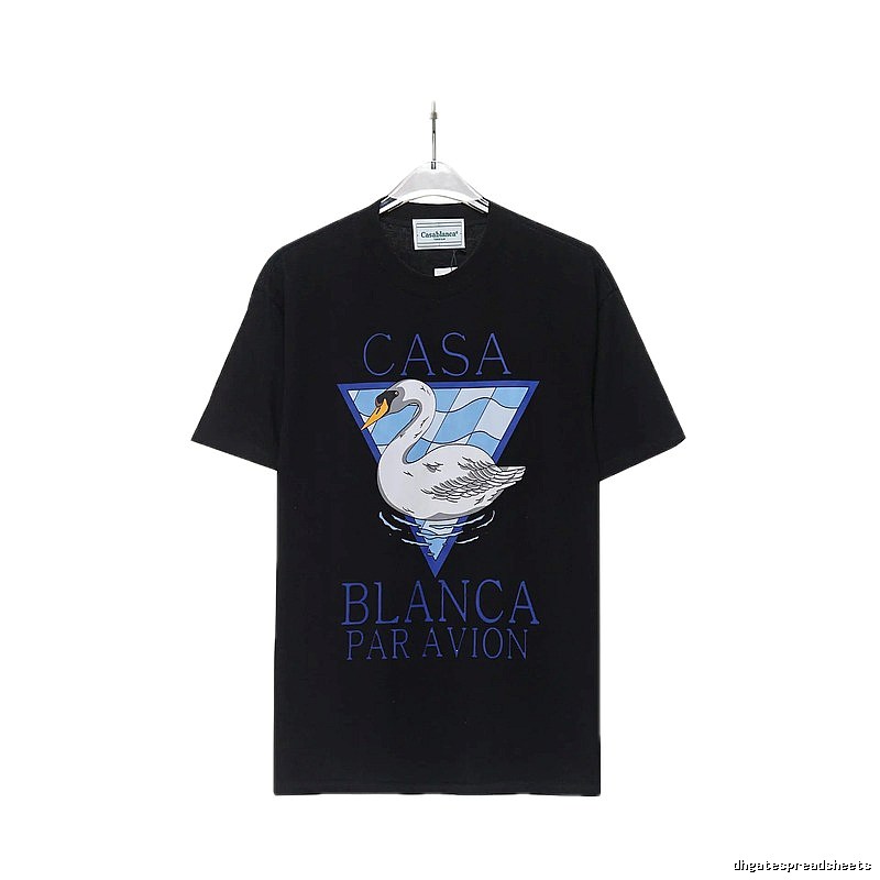 Casablanca black T-shirt with swan print