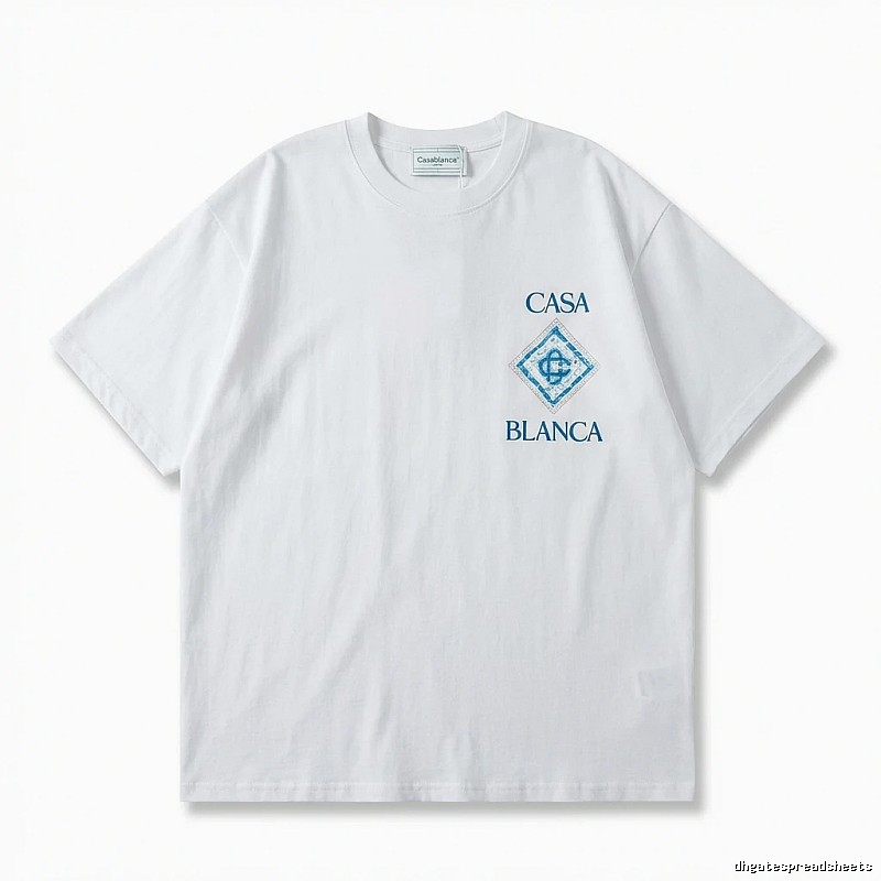 Casablanca Blue and White Minimalist Style T-shirt