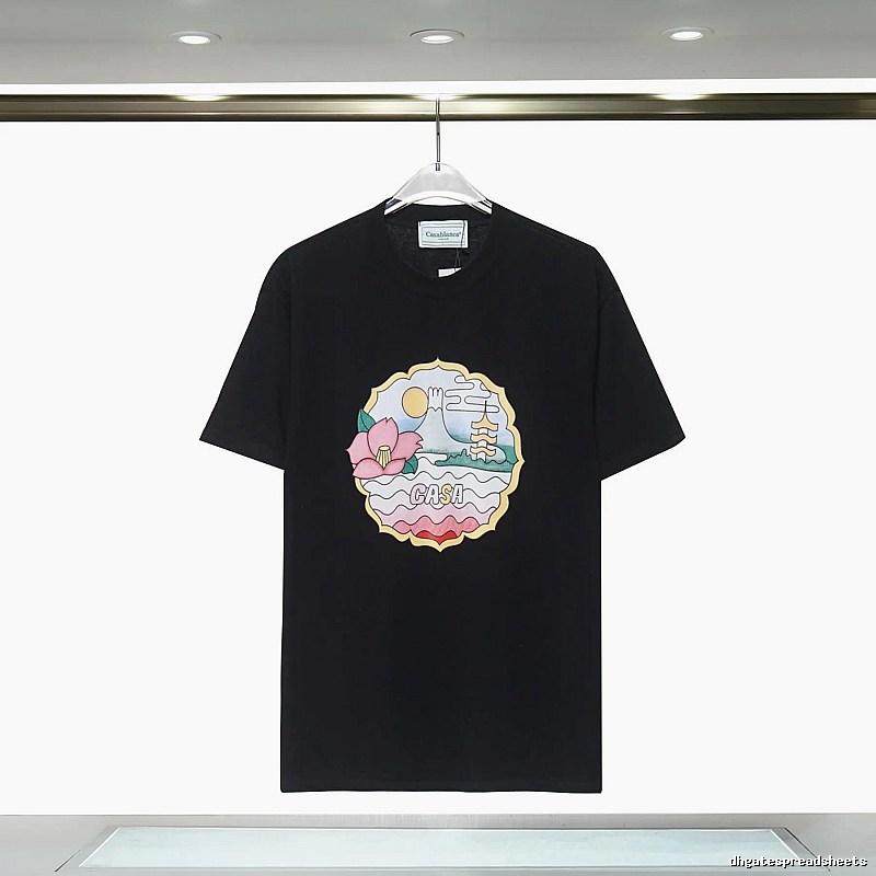 Casablanca Print Retro Style Black T-shirt