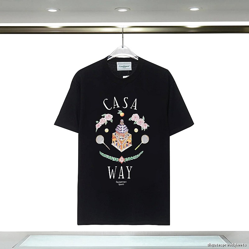 Casablanca Print Retro Style Black T-shirt