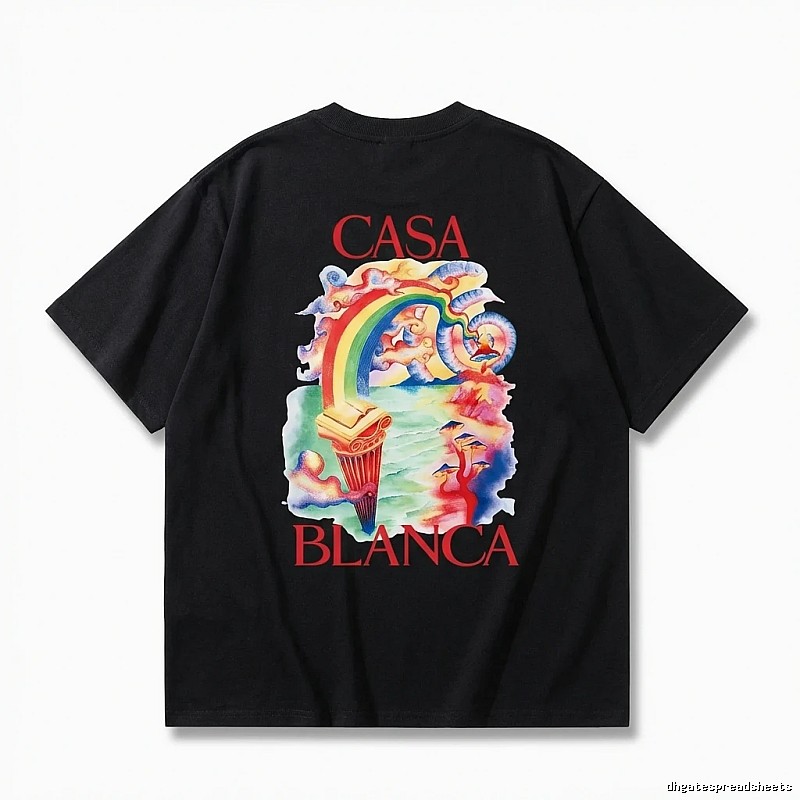 Casablanca Rainbow Print Black T-shirt