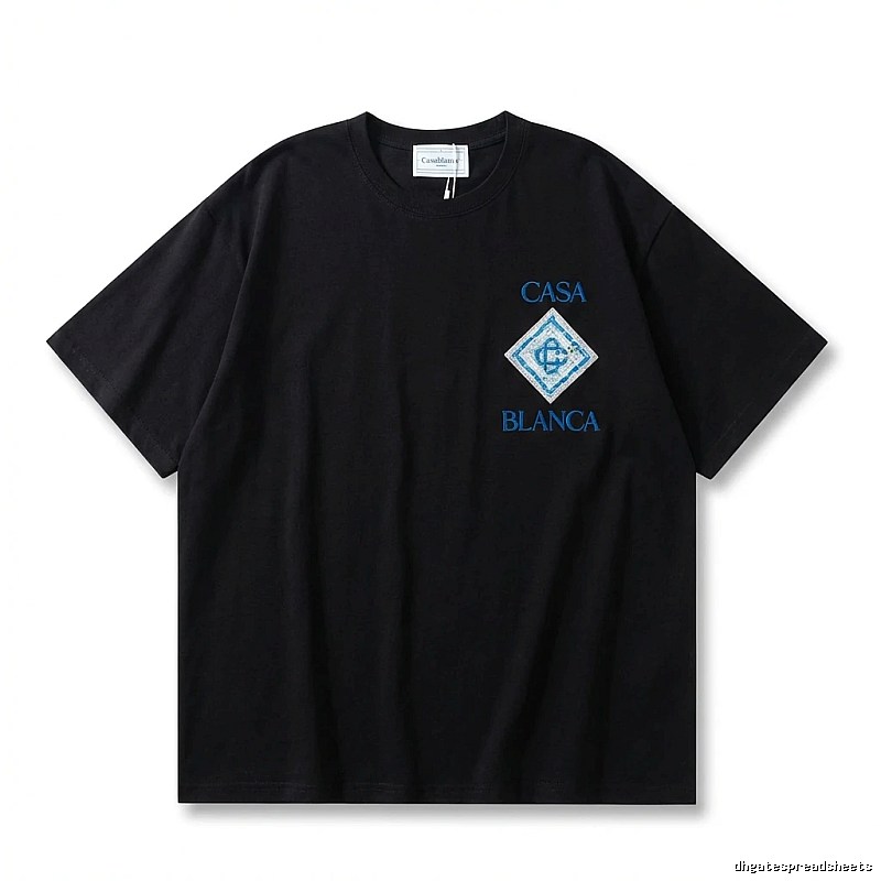 Casablanca trendy brand black short-sleeve