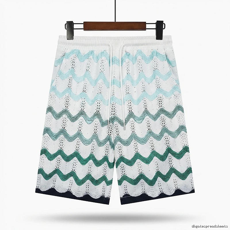 Casablanca Wave-patterned Retro Shorts
