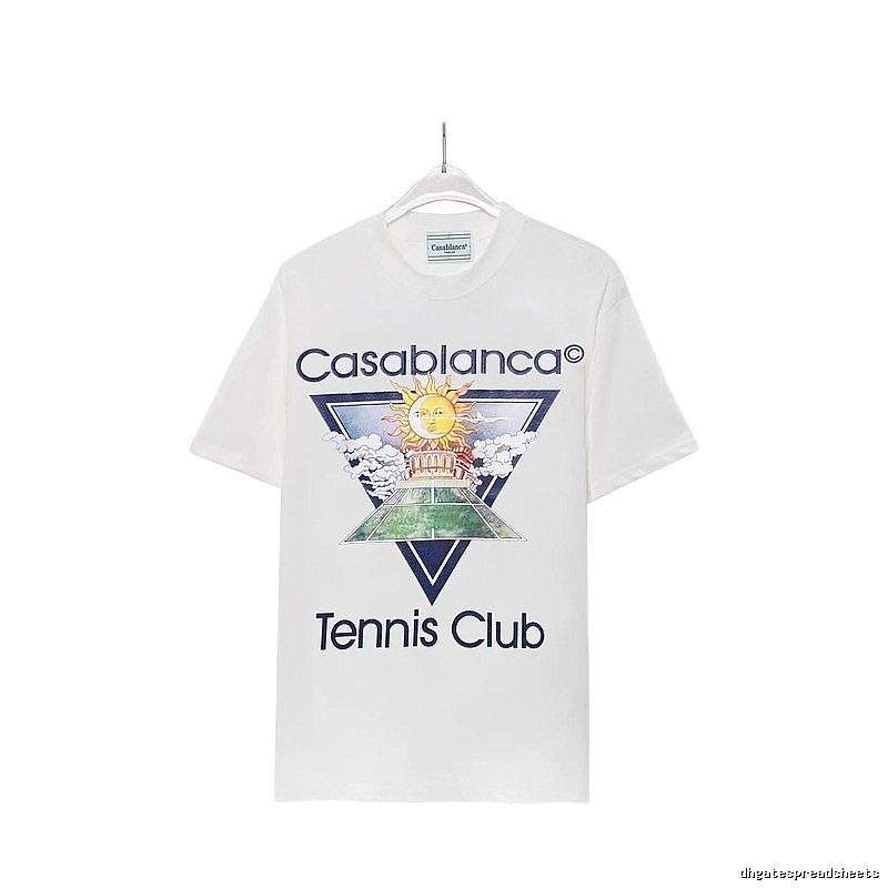 Casablanca White T-shirt with Sun Print