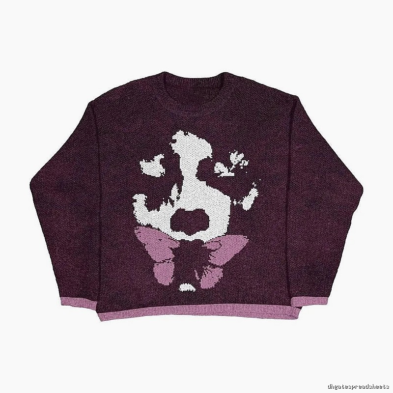 Casual Anime graphic sweater Black Knit Top for Streetwear Looks