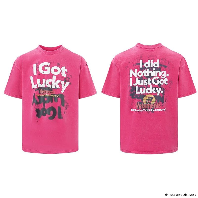 Casual Statement graphic T-shirt Black Colorful Lucky for Streetwear Looks