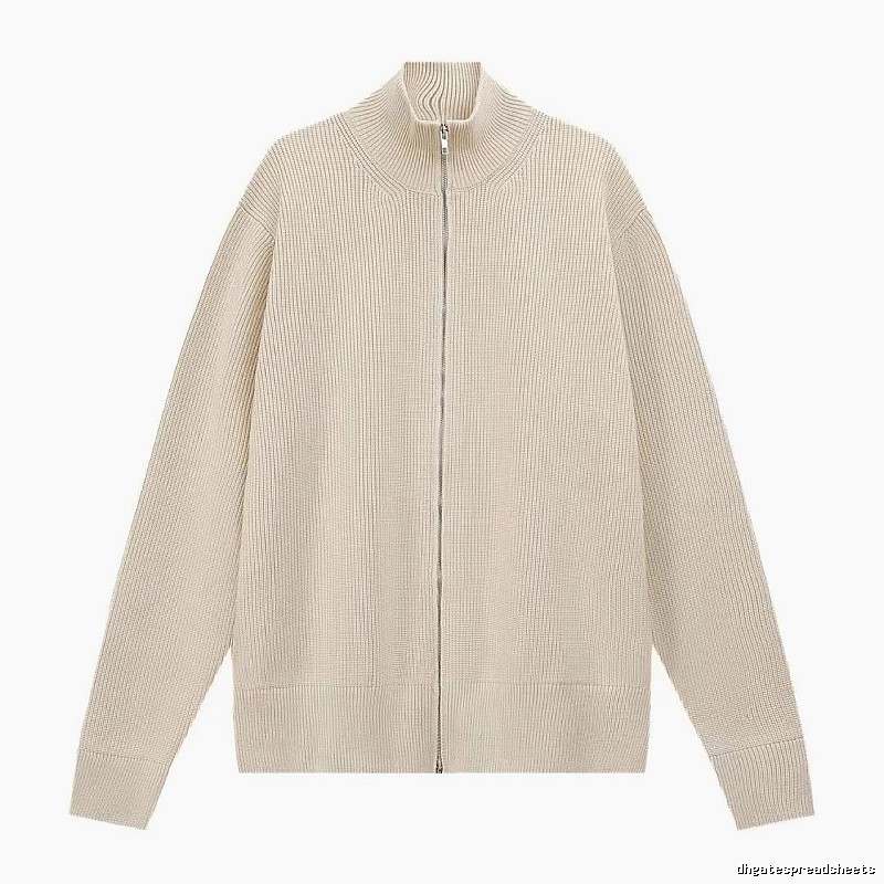 Casual Zip jacket Black Minimalist Full for Streetwear Looks