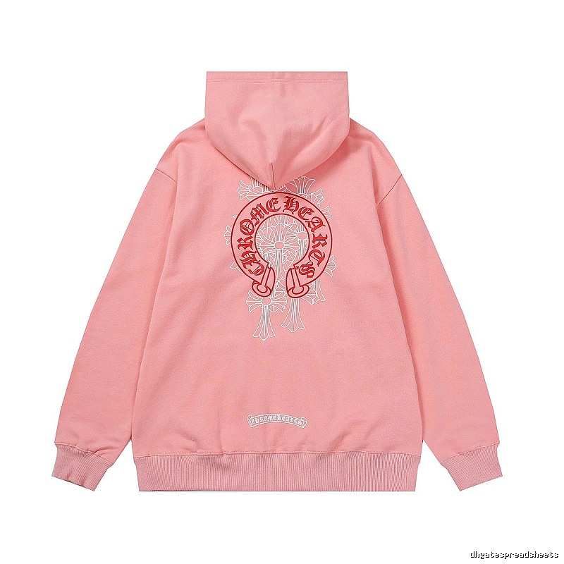 Chrome Hearts 2089-39 Pink Red Cross Graphic Hoodie Travel Pack