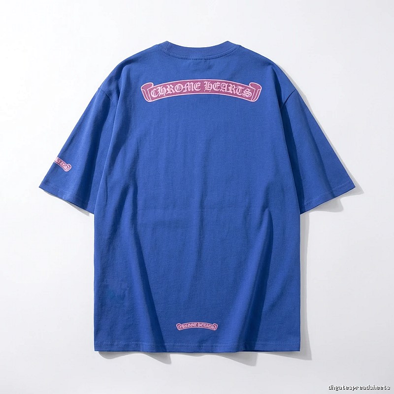 Chrome Hearts Blue Trendy and Cool Short-sleeve Shirt