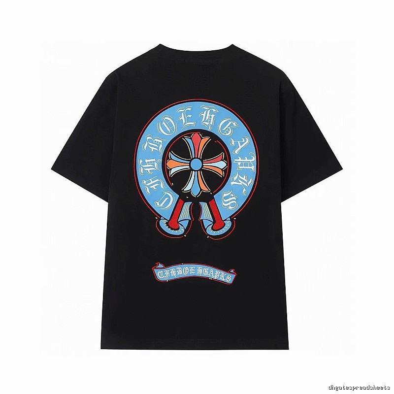 Chrome Hearts Colorful Cross Trendy Cool Style Black Short-sleeve T-shirt