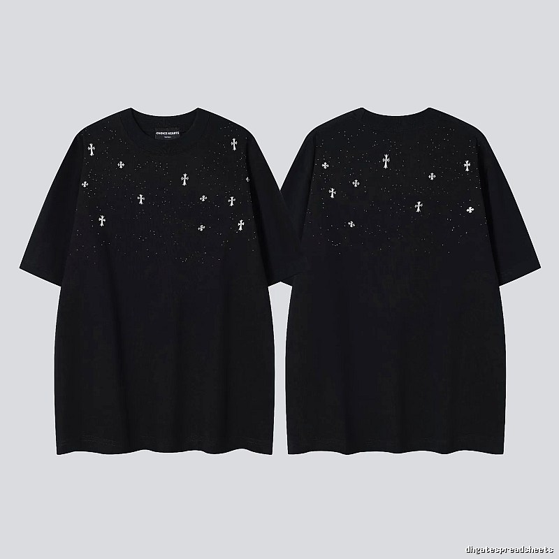 Chrome Hearts Cross Embroidered Street Style Black Short-sleeve T-shirt