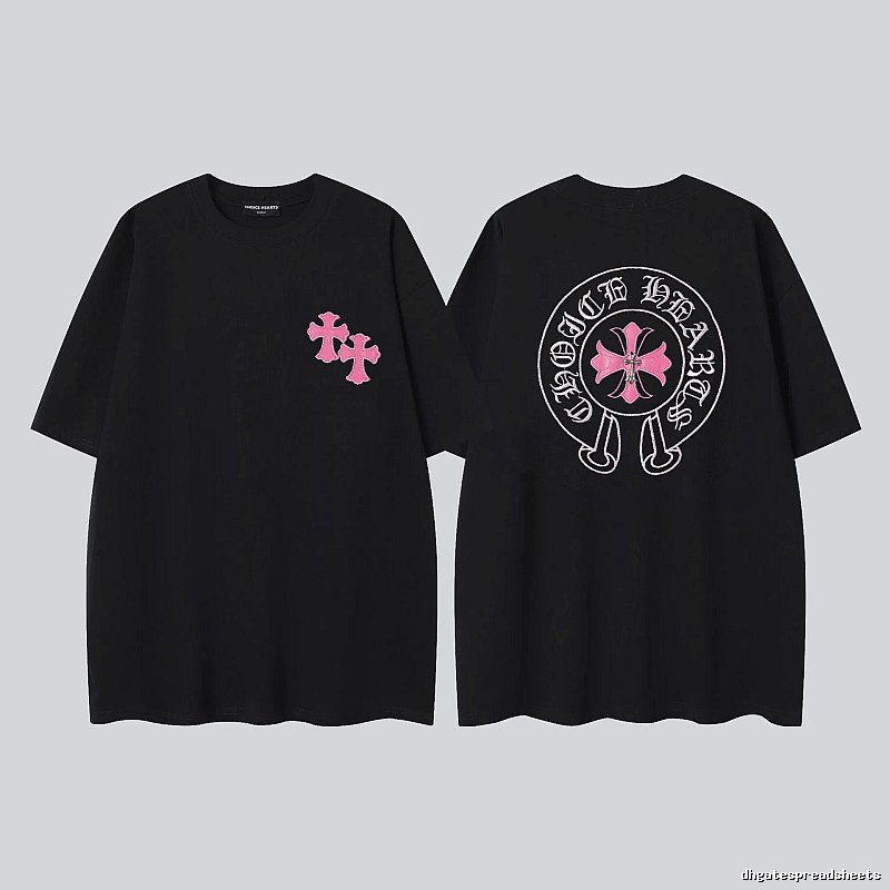 Chrome Hearts Cross Embroidered Street-style Black T-Shirt