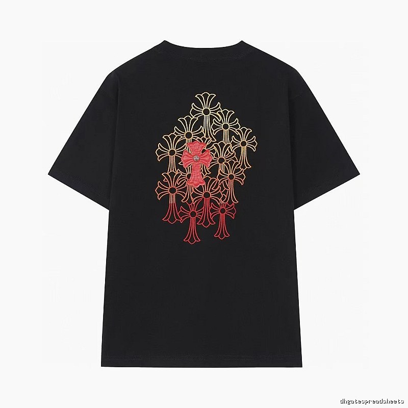 Chrome Hearts Cross Embroidered Street Style Black T-Shirt