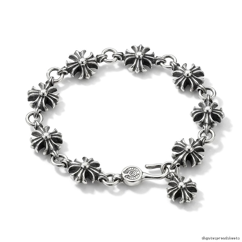 Chrome Hearts Cross Flower Silver Bracelet
