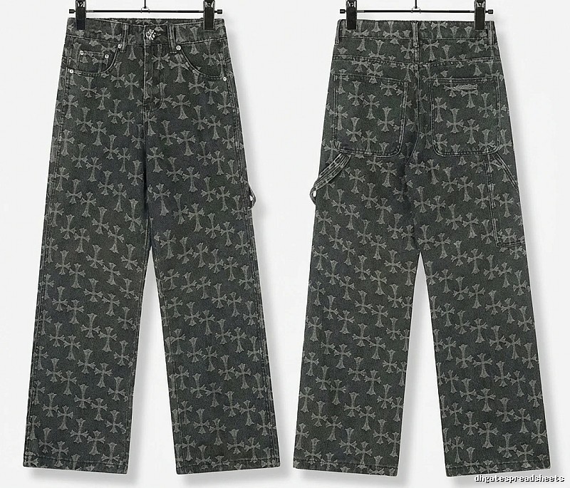 Chrome Hearts cross print black jeans