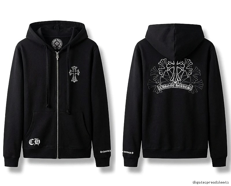 Chrome Hearts Cross Print Style Black Sweatshirt