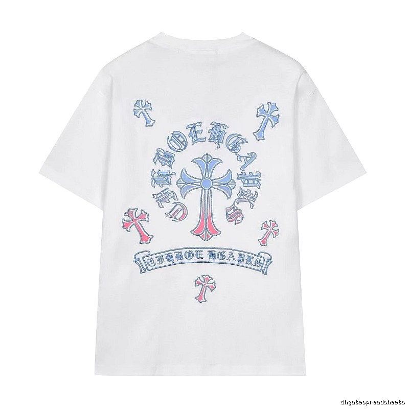 Chrome Hearts Cross Print Trendy Street Style White Short-sleeve T-shirt