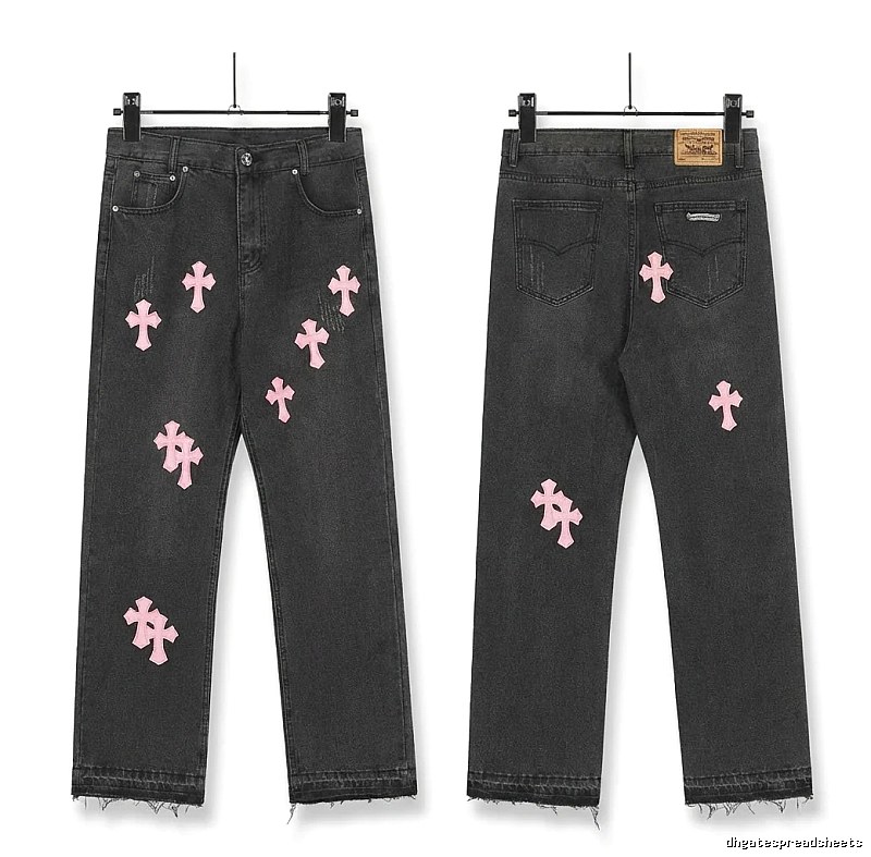 Chrome Hearts Cross Trendy and Cool Style Black Pants