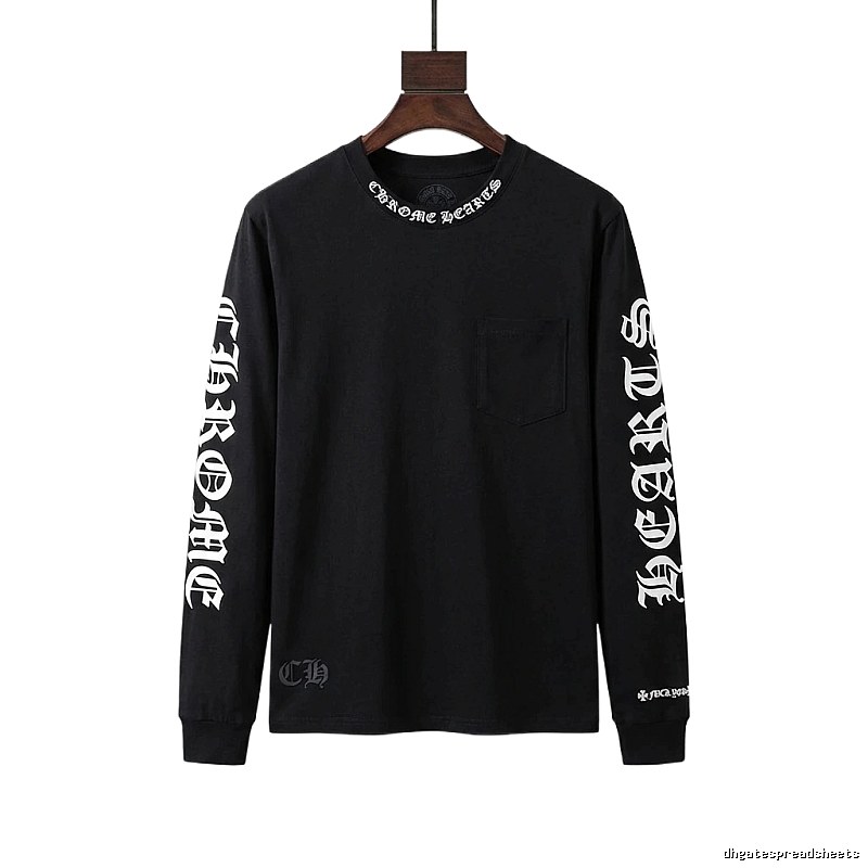 Chrome Hearts Dark Style Long-sleeved Black T-shirt