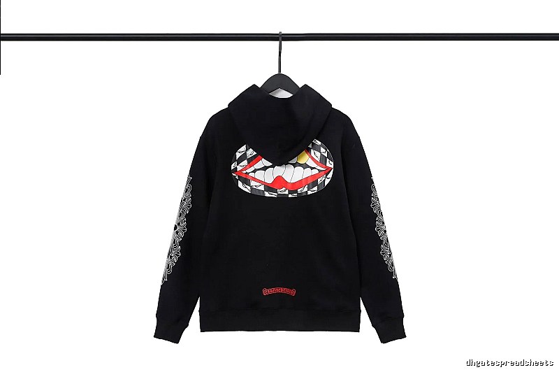 Chrome Hearts Easy Match Cross graphic hoodie Black Blue Cross for Leisure Wear