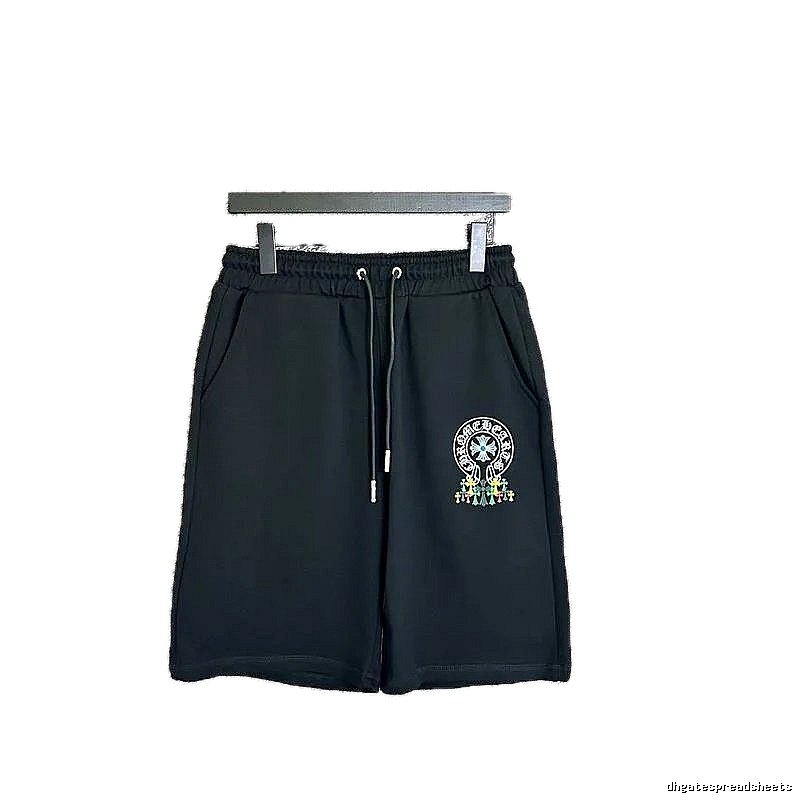 Chrome Hearts Embroidered Trendy Brand Black Shorts