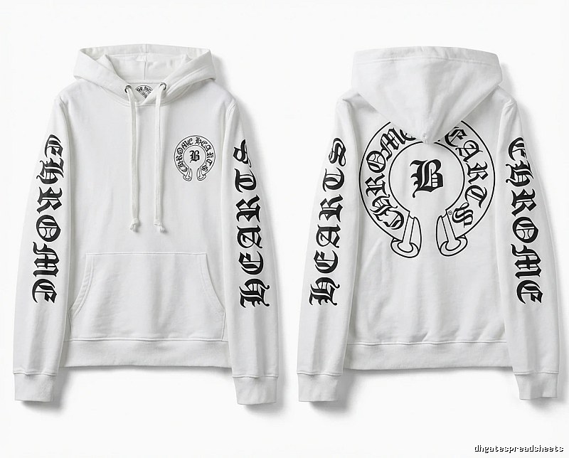 Chrome Hearts Gothic-style white hoodie