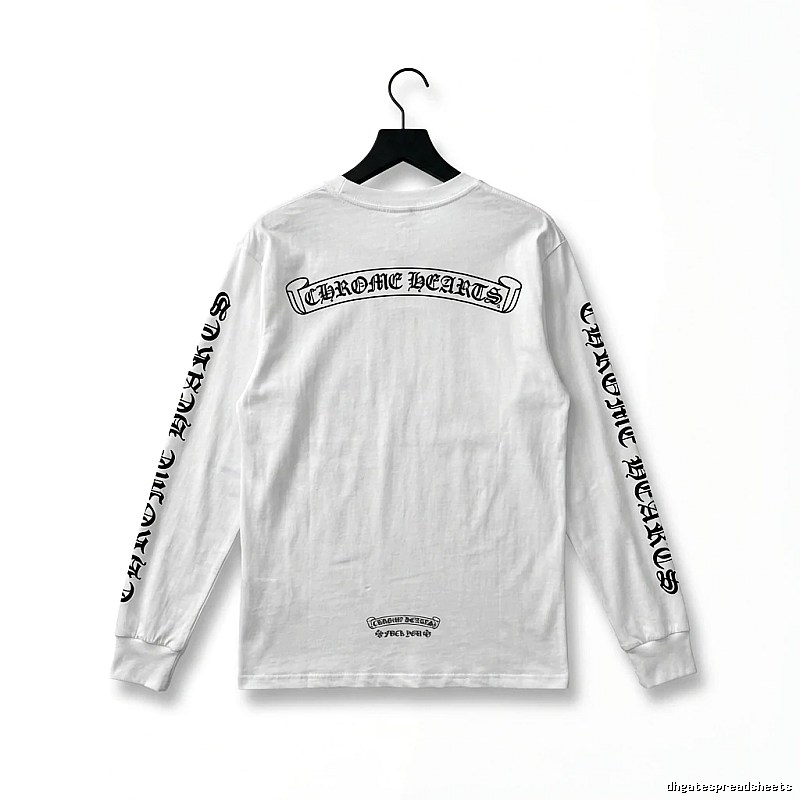 Chrome Hearts Gothic Style White Long-sleeved Shirt