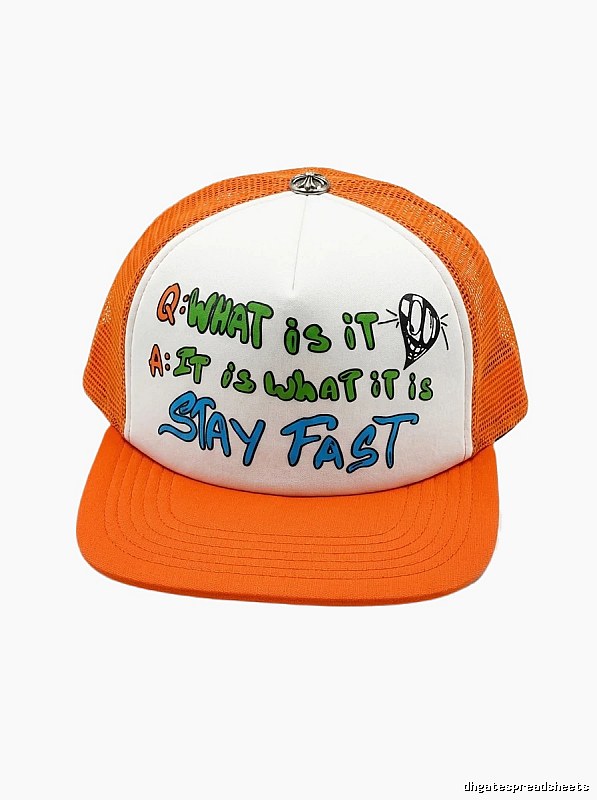 Chrome Hearts Graffiti-style Orange and White Hat