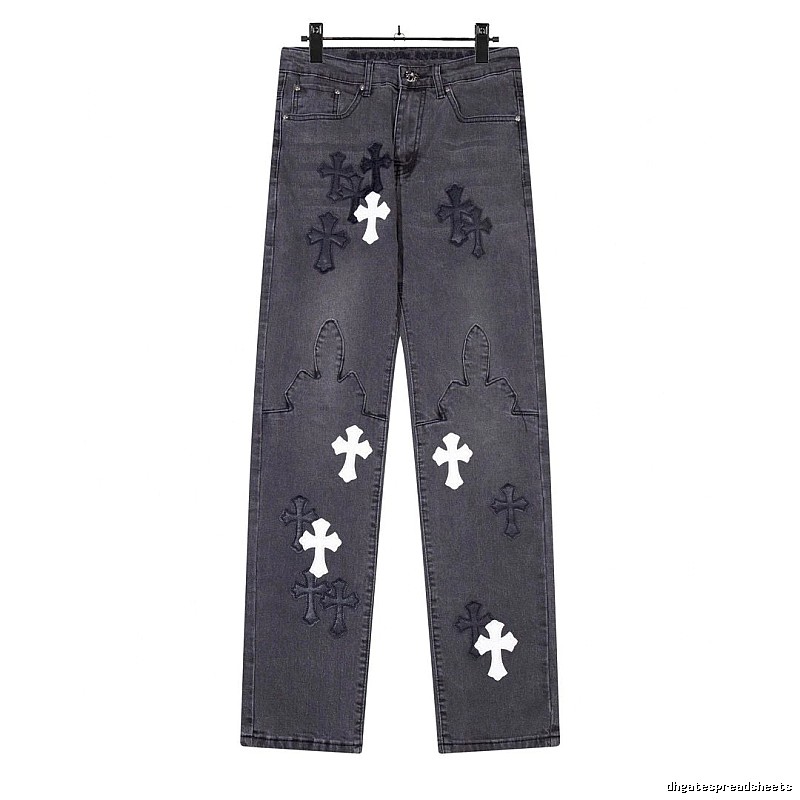Chrome Hearts Relaxed Graphic jeans Light Denim Jeans with Designer-Inspired Detail