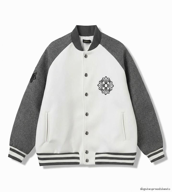 Chrome Hearts Retro Grey and White Collar Jacket