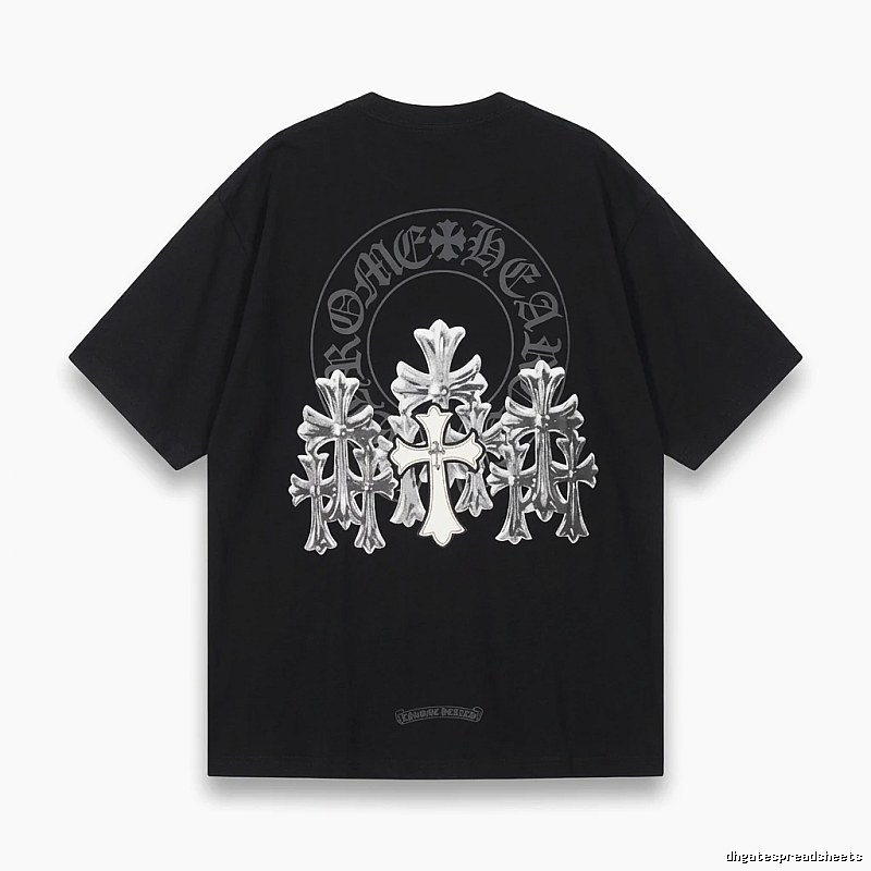 Chrome Hearts Silver Cross Black T - Shirt