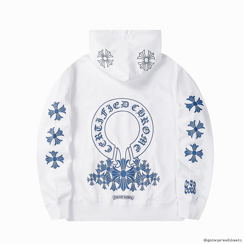 Chrome Hearts Sport Cross graphic hoodie Black Blue Cross for Collection Drops