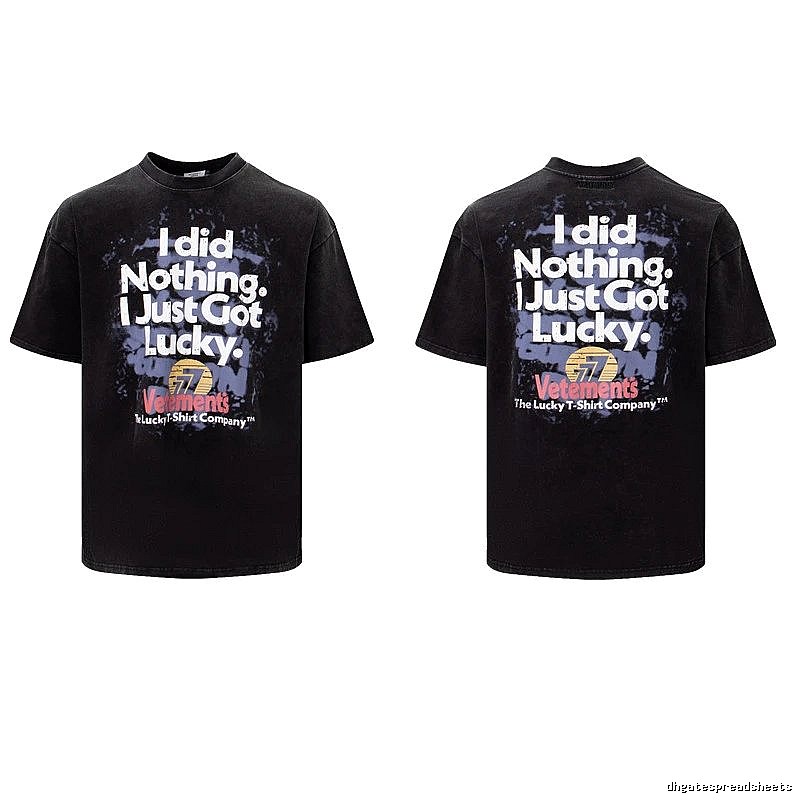 Classic Statement graphic T-shirt Black Colorful Lucky for Daily Styling