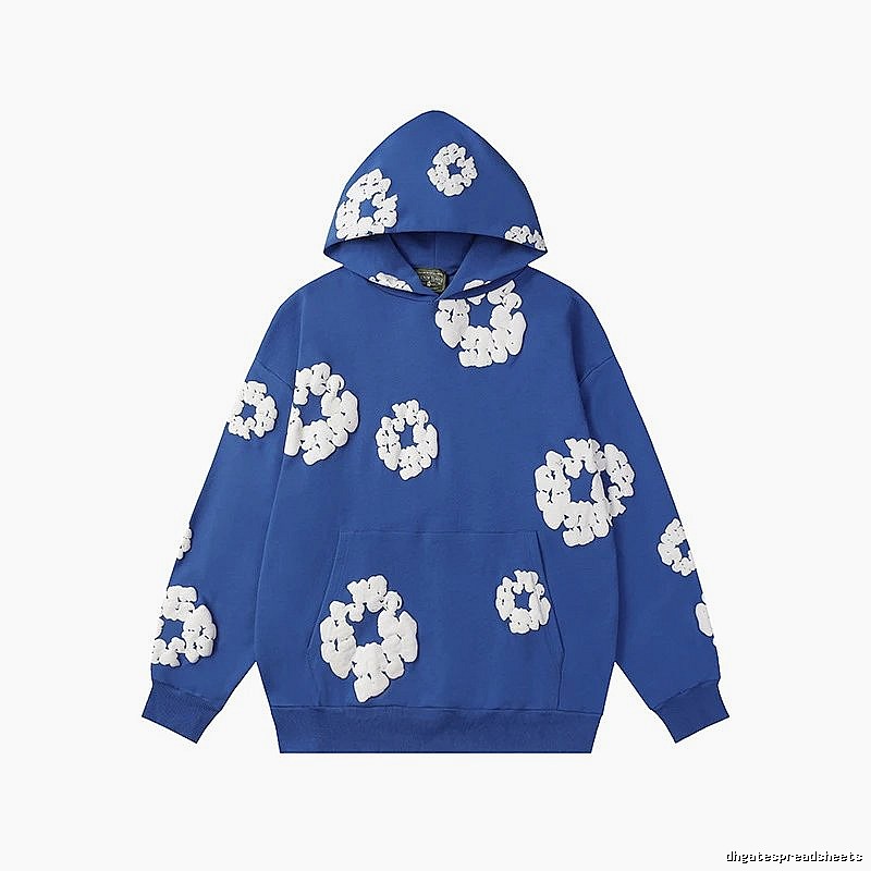 Cobalt Blue Floral Graphic Hoodie