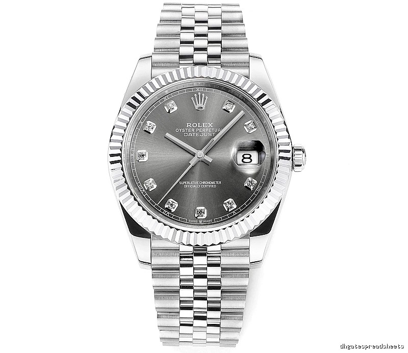 Collector Rolex Datejust Automatic Watch with gray diamond-marker dial