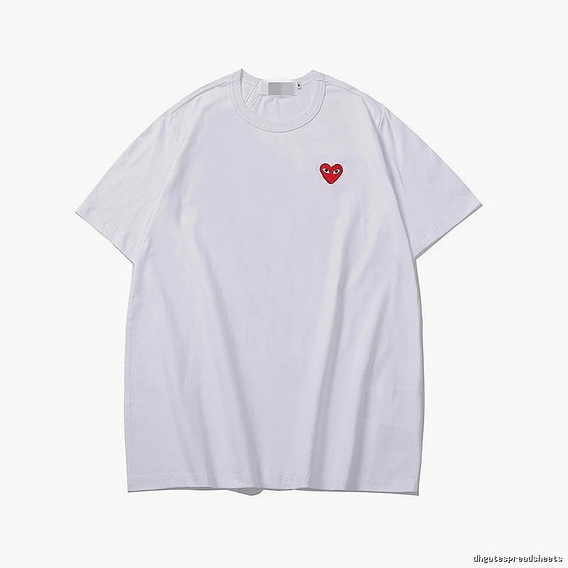 Comme des Garcons PLAY 2020-27 White Style 2027 Heart Logo T-Shirt Travel Styling