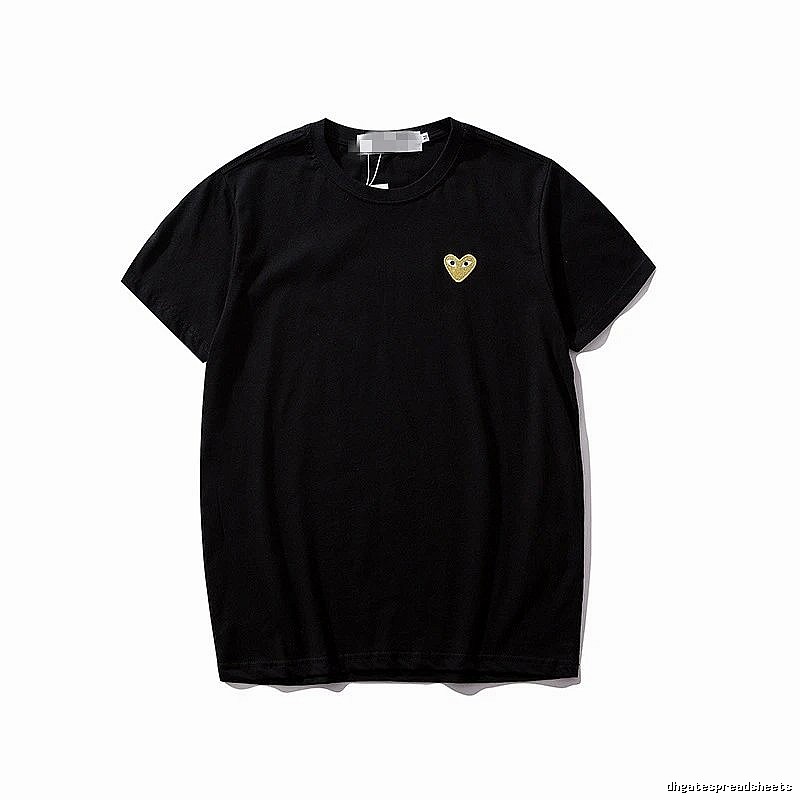 Comme des Garcons PLAY 2021-53 Black Style 2153 Heart Logo T-Shirt Warm Weather