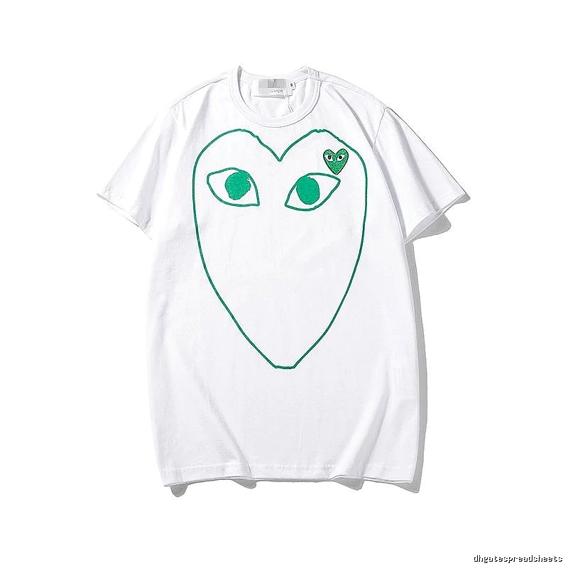 Comme des Garcons PLAY 2023-13 Green Style 2313 Heart Logo T-Shirt Soft Neutral