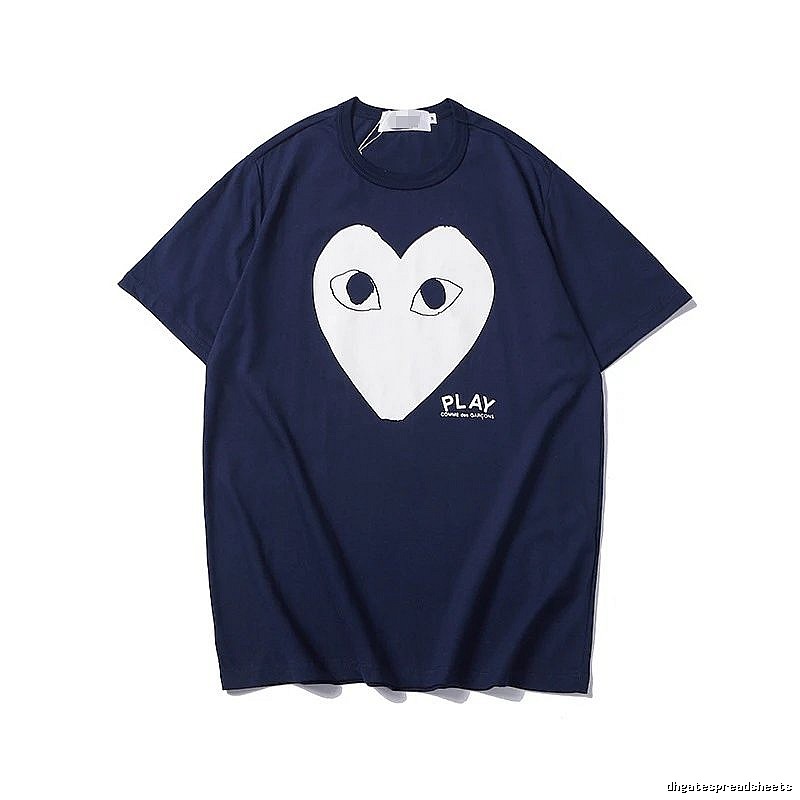 Comme des Garcons PLAY 2023-29 Blue Style 2329 Heart Logo T-Shirt Outdoor Days