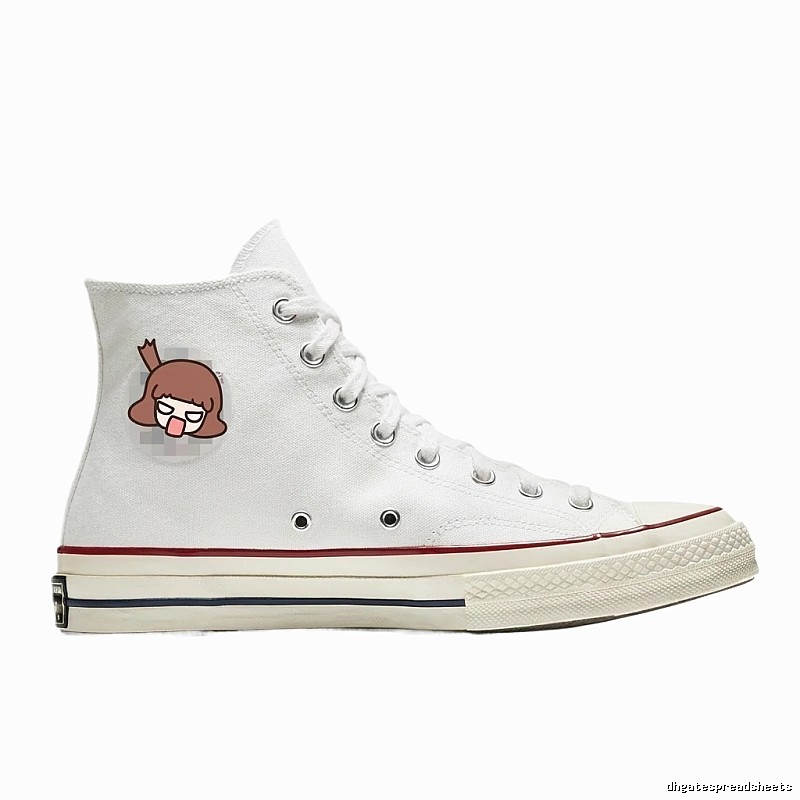 Converse high-top cartoon-style white shoes