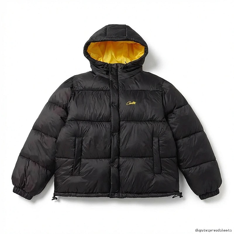 Corteiz black and yellow color - blocking down jacket