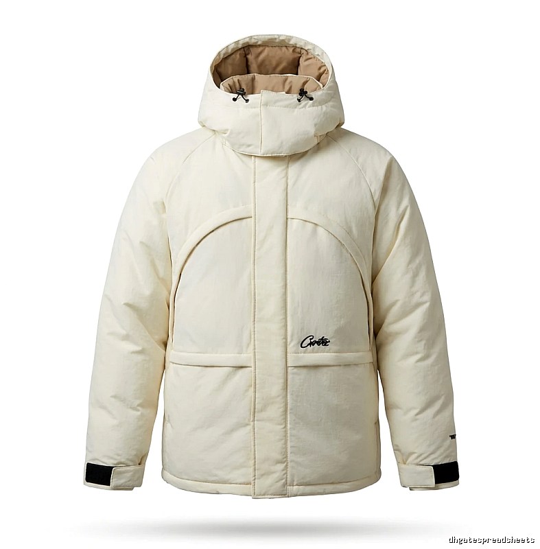 Corteiz functional style white cotton-padded jacket