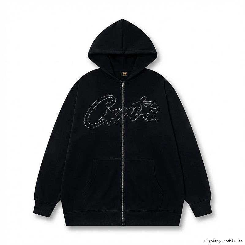 Corteiz minimalist style black hoodie