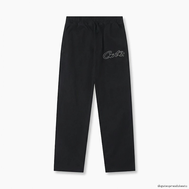 Corteiz minimalist style black long trousers