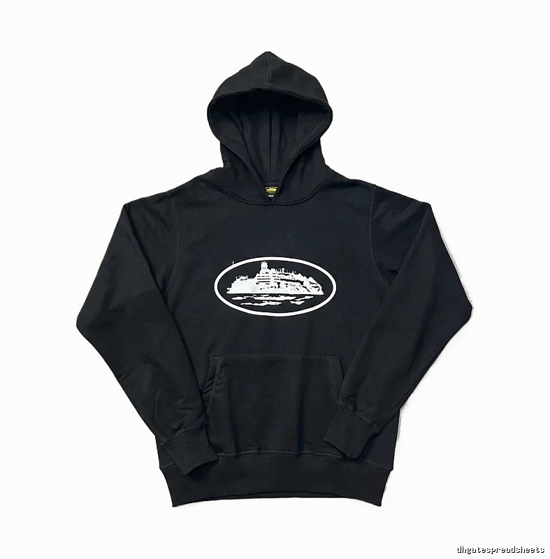 Corteiz nautical style black hoodie