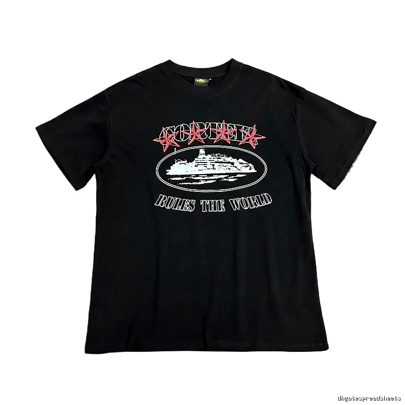 Corteiz Printed Trendy Black T-shirt