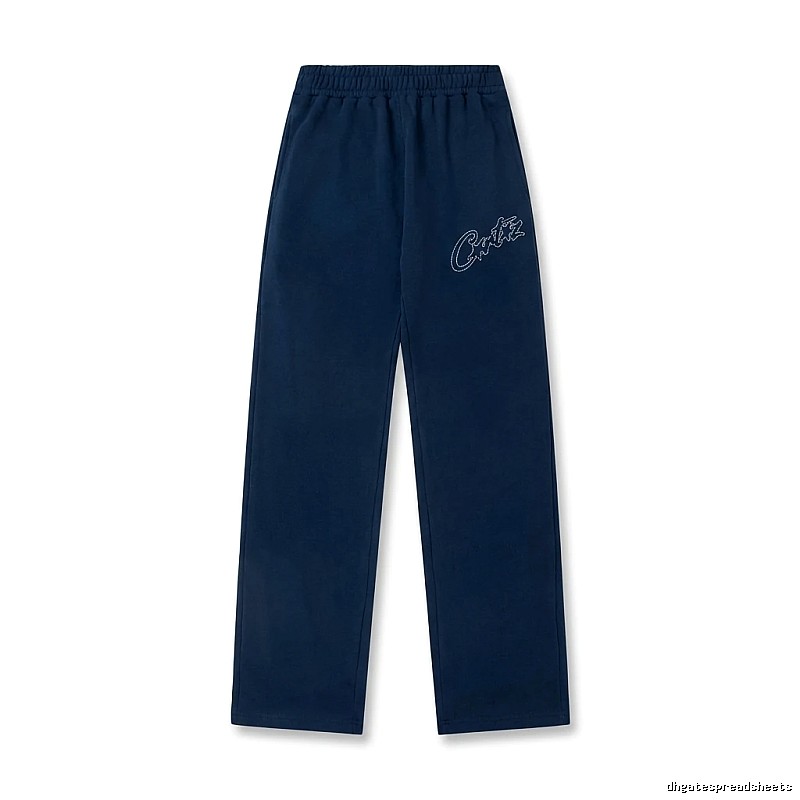 Corteiz simple style dark blue trousers
