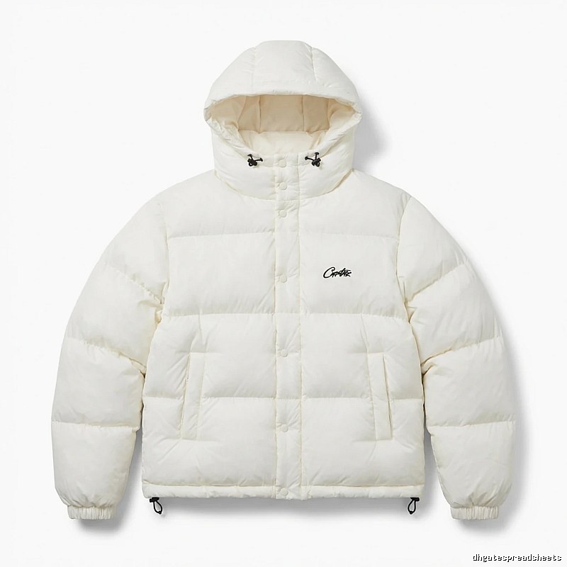 Corteiz trendy brand simple style white cotton-padded coat