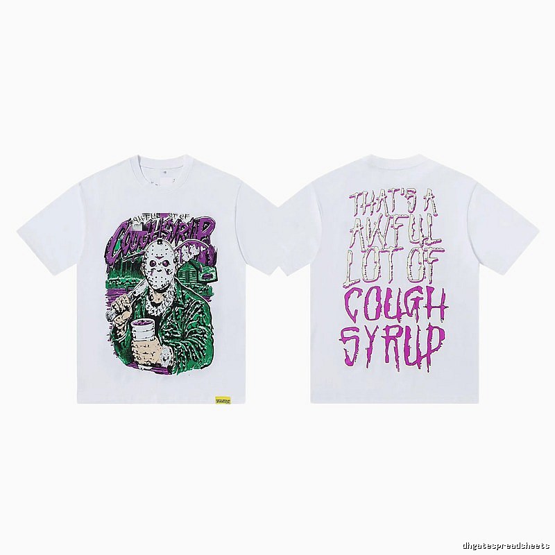 COUGH SYRUP Jason Print Street Style White T-shirt