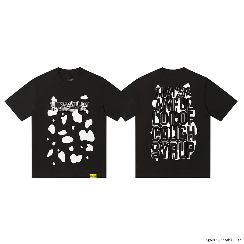 COUGH SYRUP Printed Street Style Black Short Sleeve T-shirt